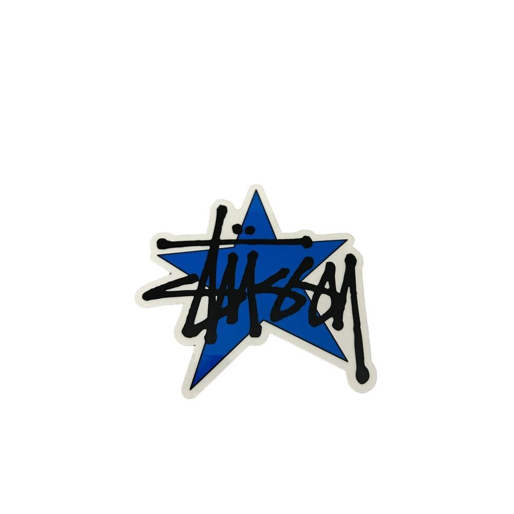 Stussy Clear Navy Graffiti Star Logo Sticker – Vinyl Decal – Rare